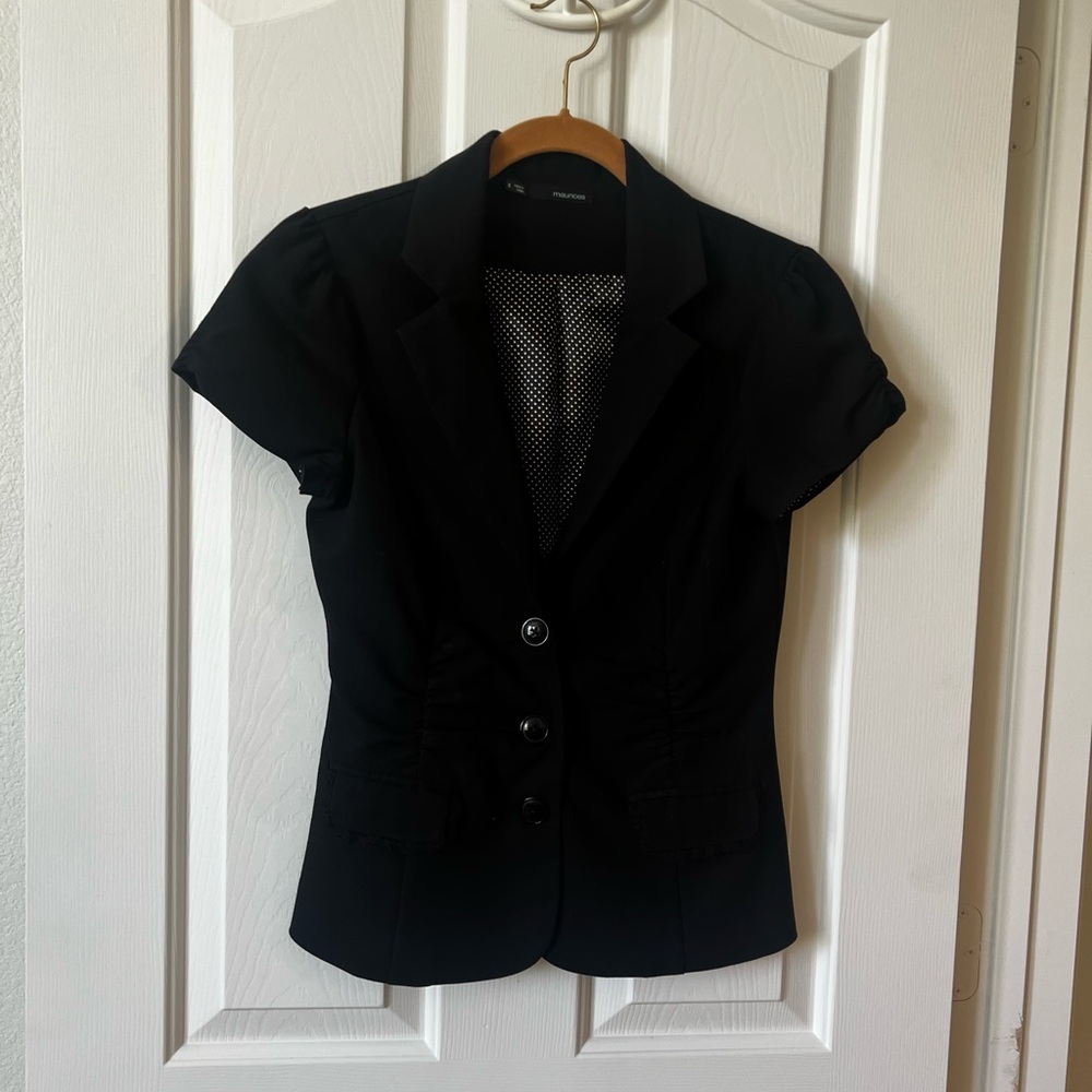 Maurices Black Short Sleeve Blazer